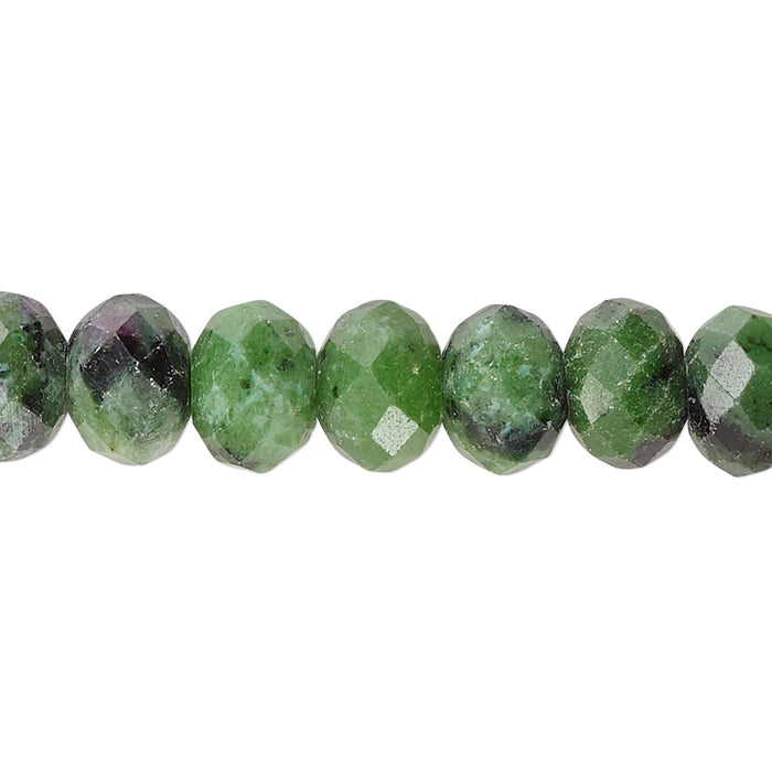 Ruby in Zoisite (Natural), 10x7mm Faceted Rondelle