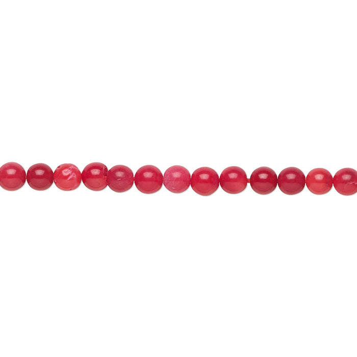 Bamboo Coral (Dyed), Red, 2.5-3mm Round